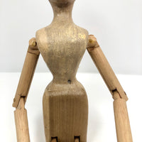 Carved, Jointed Wooden Ballerina Mannequin, Signed