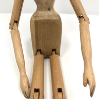 Carved, Jointed Wooden Ballerina Mannequin, Signed