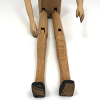 Carved, Jointed Wooden Ballerina Mannequin, Signed