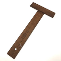 Lovely Old Wooden T-Square with Mirror Writing