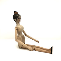 Carved, Jointed Wooden Ballerina Mannequin, Signed