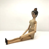 Carved, Jointed Wooden Ballerina Mannequin, Signed
