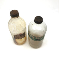 Pair of Early 20th C. Glass Turpentine Bottles with Great Labels
