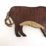 Painted Wooden Folk Art Bull