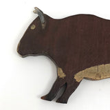Painted Wooden Folk Art Bull