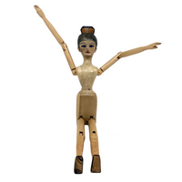 Carved, Jointed Wooden Ballerina Mannequin, Signed