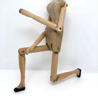 Carved, Jointed Wooden Ballerina Mannequin, Signed
