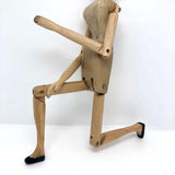 Carved, Jointed Wooden Ballerina Mannequin, Signed
