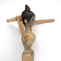 Carved, Jointed Wooden Ballerina Mannequin, Signed