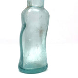 Melted c. 1920 Pale Aqua Tournades Kitchen Bouquet Bottle (With Perfect Hand Grip)