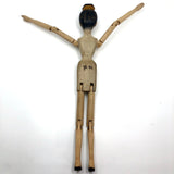 Carved, Jointed Wooden Ballerina Mannequin, Signed