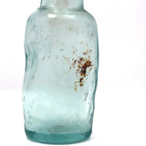 Melted c. 1920 Pale Aqua Tournades Kitchen Bouquet Bottle (With Perfect Hand Grip)