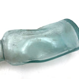 Melted c. 1920 Pale Aqua Tournades Kitchen Bouquet Bottle (With Perfect Hand Grip)
