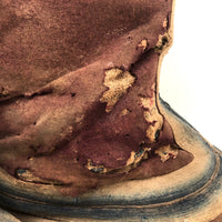 Well Worn Antique Tibetan Felted Wool and Hide Jhaalaam Boots