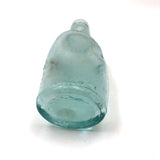 Melted c. 1920 Pale Aqua Tournades Kitchen Bouquet Bottle (With Perfect Hand Grip)
