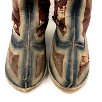 Well Worn Antique Tibetan Felted Wool and Hide Jhaalaam Boots