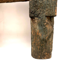 Wonderfully Sculptural Primitive Green Painted Wooden Stool