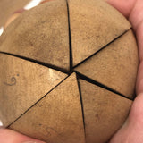 Antique Sections of a Sphere Wooden Blocks Set in Finger Jointed Slide Top Box