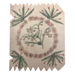 Wonderful Antique Child Made Friendship Card with Nest in Tree Drawing and Cut Paper Edging