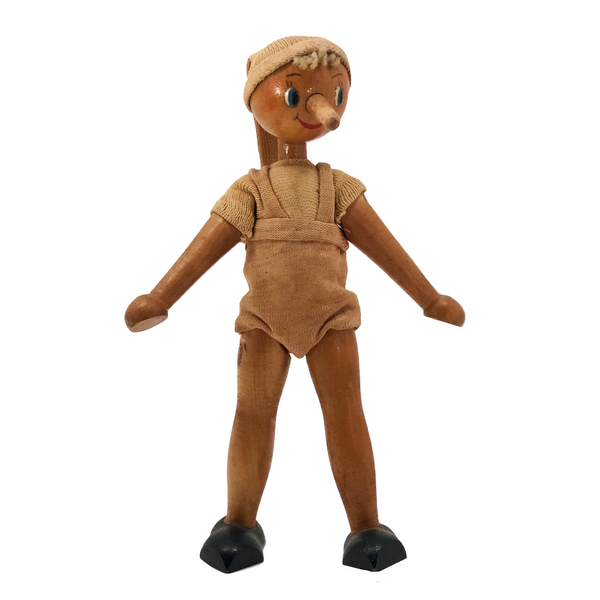 Vintage Wooden Articulated Pinocchio Doll