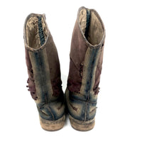 Well Worn Antique Tibetan Felted Wool and Hide Jhaalaam Boots