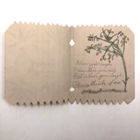 Wonderful Antique Child Made Friendship Card with Nest in Tree Drawing and Cut Paper Edging