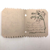 Wonderful Antique Child Made Friendship Card with Nest in Tree Drawing and Cut Paper Edging