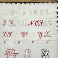 Antique Embroidered 1818 Alphabet Sampler, with Attribution, in Adirondack Frame