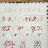 Antique Embroidered 1818 Alphabet Sampler, with Attribution, in Adirondack Frame