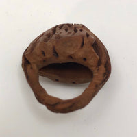 Tiny Peach Pit Carved Basket