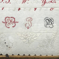 Antique Embroidered 1818 Alphabet Sampler, with Attribution, in Adirondack Frame