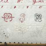 Antique Embroidered 1818 Alphabet Sampler, with Attribution, in Adirondack Frame
