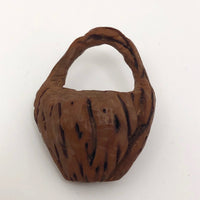 Tiny Peach Pit Carved Basket