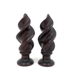 Gorgeous Antique Mahogany Flame Shaped Finials