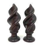 Gorgeous Antique Mahogany Flame Shaped Finials