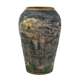 Unusual Hand-Painted Pottery Vase With Large Birds