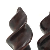 Gorgeous Antique Mahogany Flame Shaped Finials