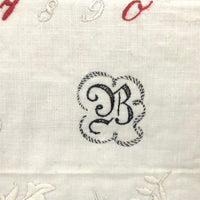 Antique Embroidered 1818 Alphabet Sampler, with Attribution, in Adirondack Frame