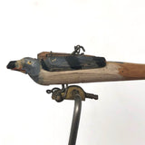 Carved, Painted Antique Mechanical Bird