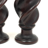 Gorgeous Antique Mahogany Flame Shaped Finials