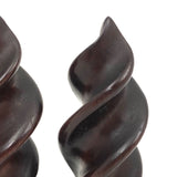 Gorgeous Antique Mahogany Flame Shaped Finials