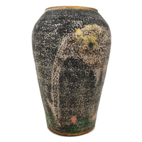 Unusual Hand-Painted Pottery Vase With Large Birds