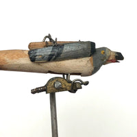 Carved, Painted Antique Mechanical Bird