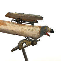 Carved, Painted Antique Mechanical Bird
