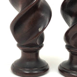 Gorgeous Antique Mahogany Flame Shaped Finials
