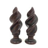 Gorgeous Antique Mahogany Flame Shaped Finials