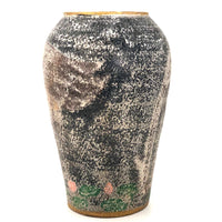 Unusual Hand-Painted Pottery Vase With Large Birds