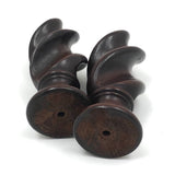 Gorgeous Antique Mahogany Flame Shaped Finials