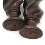 Gorgeous Antique Mahogany Flame Shaped Finials