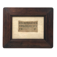 Very Sweet Small Early Alphabet Sampler in Lovely Old Frame